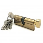 Механизм цилиндровый FV5 золото (70мм, 5 ключа) ключ/вертушка, латунь/металл SOLLER