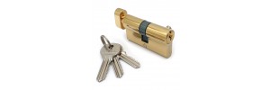 Механизм цилиндровый FV3 золото (60мм, 3 ключа) ключ/вертушка, латунь/металл SOLLER