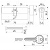 Механизм цилиндровый FV5 хром (70мм, 5 ключа) ключ/вертушка, латунь/металл SOLLER