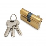Механизм цилиндровый F3 золото (60мм, 3 ключа) латунь/металл, профильный ключ SOLLER Cu.С 