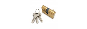 Механизм цилиндровый F3 золото (60мм, 3 ключа) латунь/металл, профильный ключ SOLLER Cu.С 
