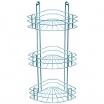 Полка для ванной угловая 3-х ярусная, радиальная глубокая, цинк (вку-3.3.3)
