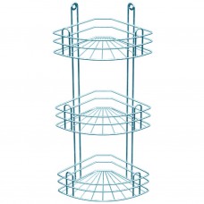 Полка для ванной угловая 3-х ярусная, радиальная глубокая, цинк (вку-3.3.3)