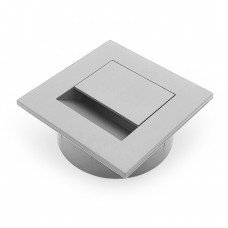 Розетка квадратная для компьютерного стола (светло-серая)
