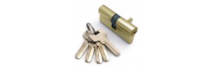 Механизм цилиндровый F5 золото (70мм, 5 ключей) латунь/металл, профильный ключ SOLLER Cu.С  