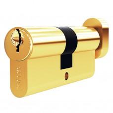 Механизм цилиндровый FV5 золото (60мм, 5 ключа) ключ/вертушка, латунь/металл SOLLER