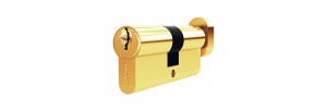 Механизм цилиндровый FV5 золото (60мм, 5 ключа) ключ/вертушка, латунь/металл SOLLER